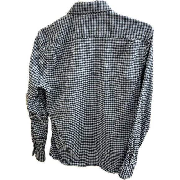 Faherty Blue and White Checkered Casual Button Down Shirt - Picture 2 of 12